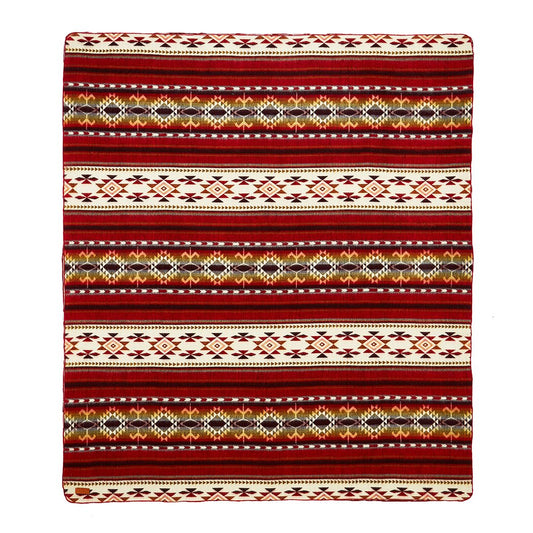 93" X 82" Red Woven Mod Acrylic Throw Blanket