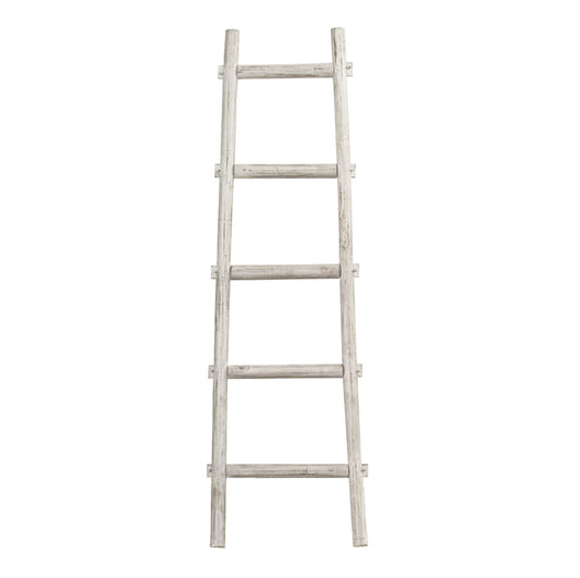 59" X 18" X 2" White Decorative Ladder Shelve