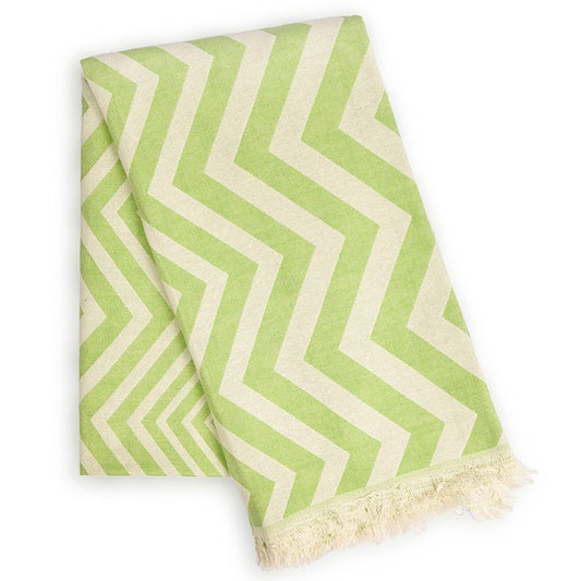 Lime Green Chevron Design Turkish Beach Blanket