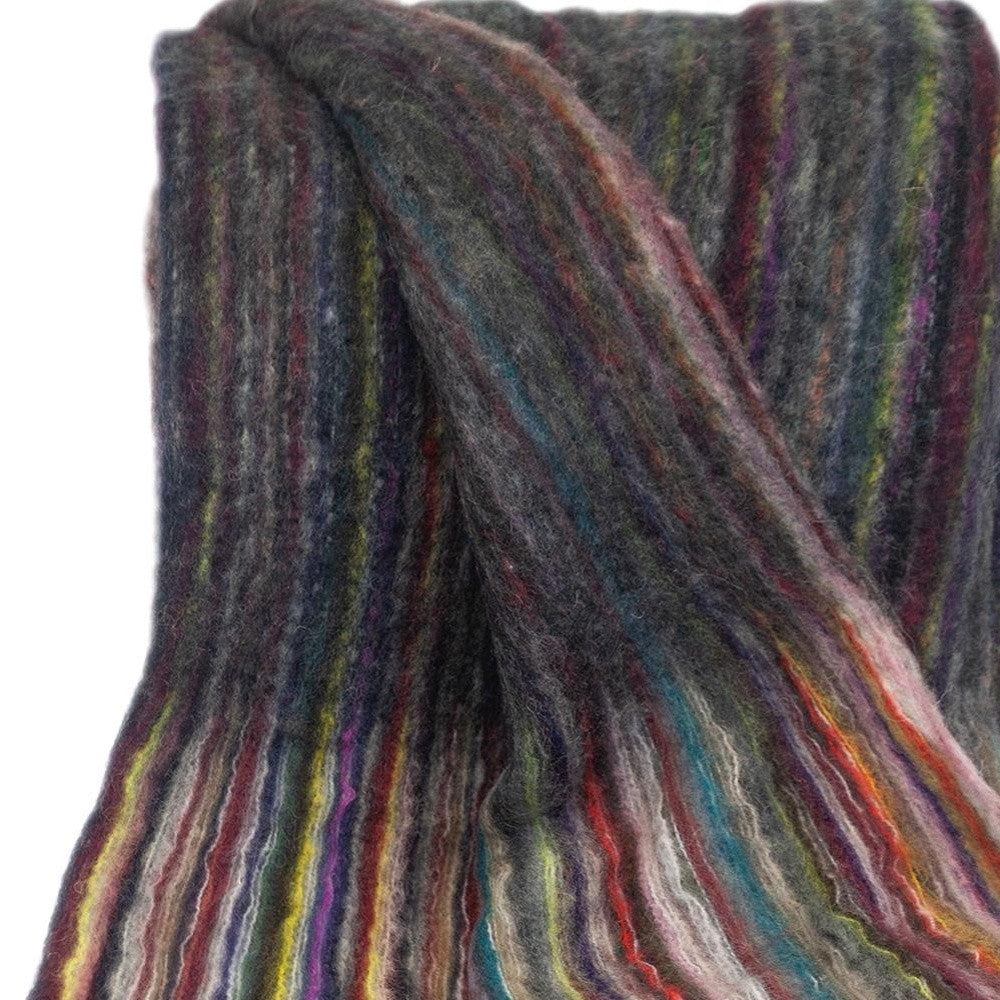 Ultra Soft Maroon and Green Stripes Handloomed Throw Blanket