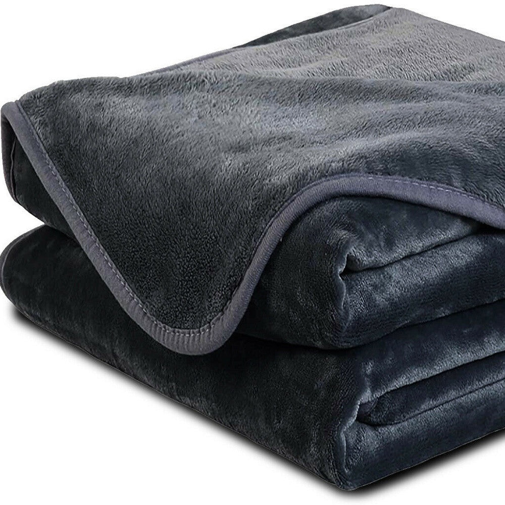 Gray Woven Microfiber Solid Color Twin Xl Blanket